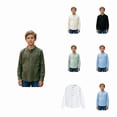 thumbnail image 1 of WAYUTE Boys Shirts Button Closure Long Sleeve Solid Color Dress Shirts Lightweight Tees Tops with Front Pocket Casual Summer, 1 of 5