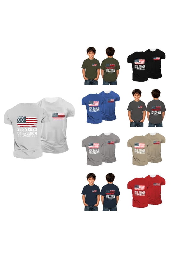 Boys Shirts Youth Kids 250th Anniversary USA Shirt Independence Day Short Sleeve Us National Flag Graphic Tees Summer Casual