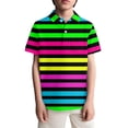 thumbnail image 1 of WAYUTE Boys Striped and Polka Print Short Sleeve Shirt with Pocket Top for Toddler Youth Versatile Casual School, 1 of 4