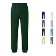 thumbnail image 1 of WAYUTE Boys Sweatpants Elastic Waist and Tie Leggings Solid Color Stretch Soft Workout Gym Pants for Kids Children Activewear Outdoor Casual,5-6 Y,Dark Green, 1 of 5