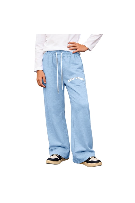 Boys Sweatpants Letter Graphic Wide Leg Baggy Pants Sports Athletic Joggers Track Sweat Pants Comfort Loose Outdoor Casual Wear