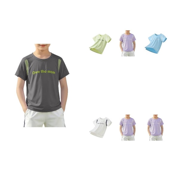 WAYUTE Boys T Shirts Performance Athletic Crewneck Shirts Lightweight Mesh Tees Wicking Training for Kids Sports Summer Casual