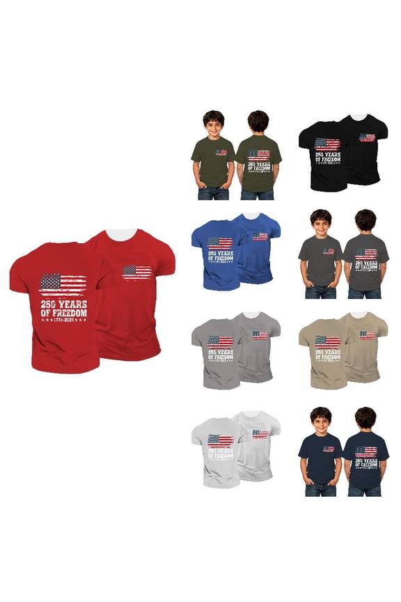 Boys T Shirts Youth Kids 250th Anniversary USA Shirt Independence Day Short Sleeve Us National Flag Graphic Tees Casual Summer