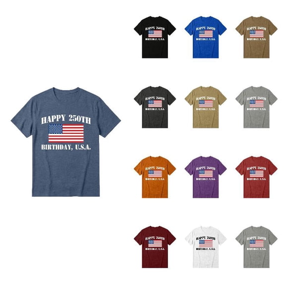 WAYUTE Boys Tshirts Youth Kids 250th Anniversary USA Shirt Independence Day Short Sleeve Us National Flag Graphic Tees Casual Summer