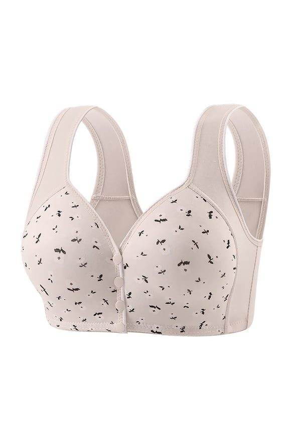 Bras for Women Seamless Push up Floral Prints Vest Soft Support Large Size Fixed Cup Breathable Bra Comfort Everyday