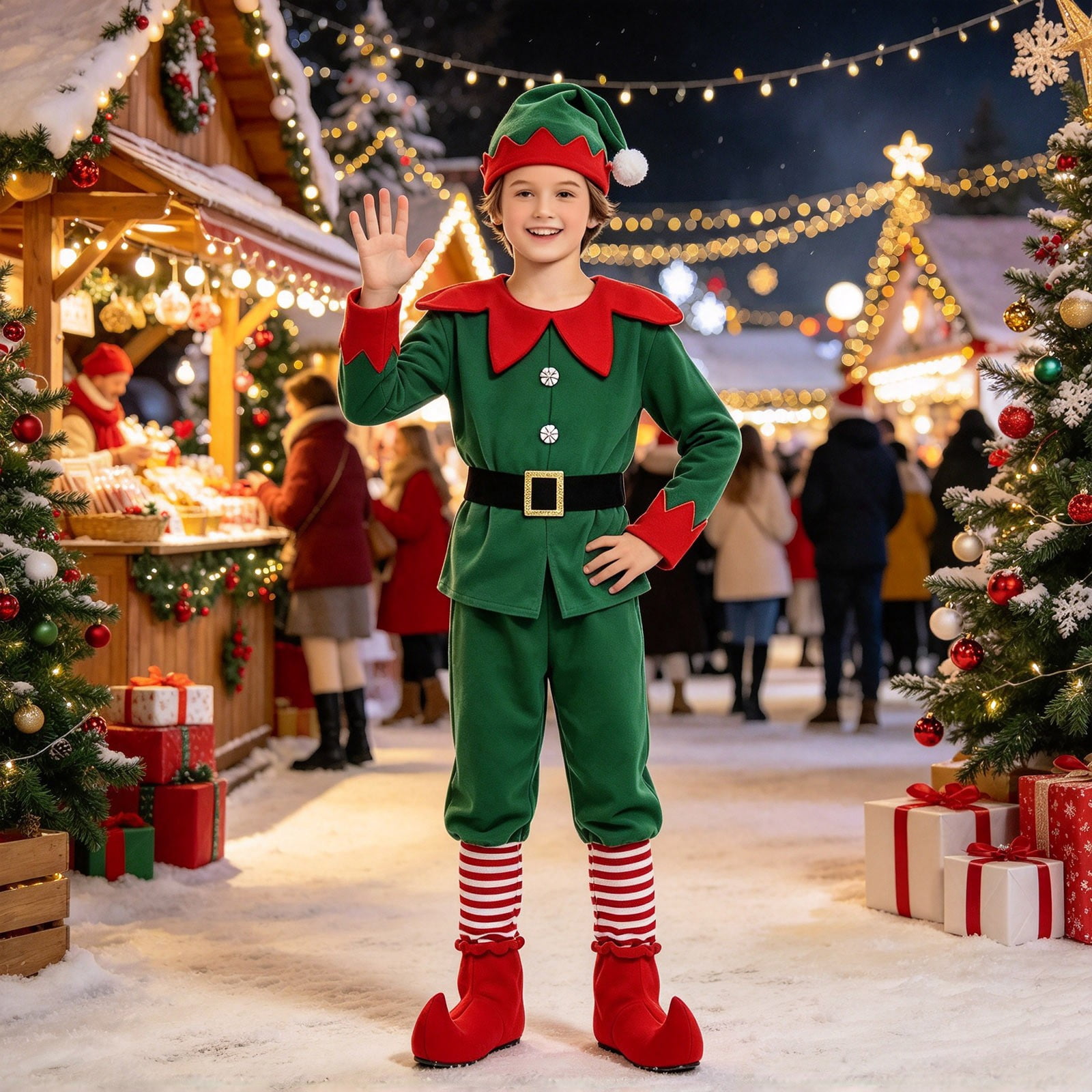 WAYUTE Christmas Boys Elf Festival Elf Tops and Pants 2 Piece Party ...