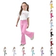 thumbnail image 1 of WAYUTE Girls 2 Piece Outfits Bow Graphic Print Crew Neck Short Sleeve T Shirt and Flared Pants Kids Soft Fashion Street Clothes Sets Casual Outdoor,Pink,Size 13-14 Y, 1 of 5