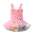 thumbnail image 1 of WAYUTE Girls Dress Baby Toddler Mesh Elastic Waisted Sleeveless Rainbow Tutu Princess Skirt Dress Casual Dailywear, 1 of 2