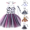 thumbnail image 1 of WAYUTE Girls Dress Leopard Cow Print Halter Neck Sleveless Performance Theme Events Party Mesh Tutu Dress for Toddler Kids,Pink, 1 of 6