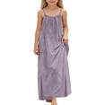 thumbnail image 1 of WAYUTE Girls Dress Sleeveless Flowy Spaghetti Strap Sundress with Pockets Solid Color Comfort Casual Summer Dailywear, 1 of 6