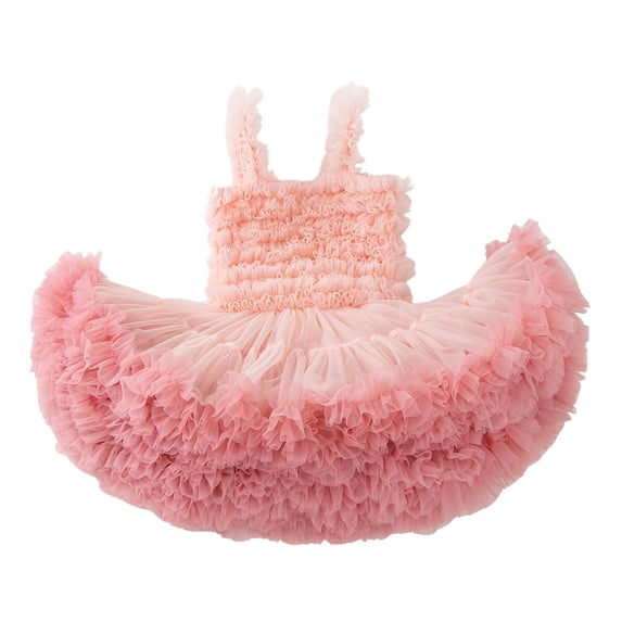 WAYUTE Girls Dresses Baby Toddler Mesh Elastic Waisted Sleeveless Rainbow Tutu Princess Skirt Dress Casual Dailywear