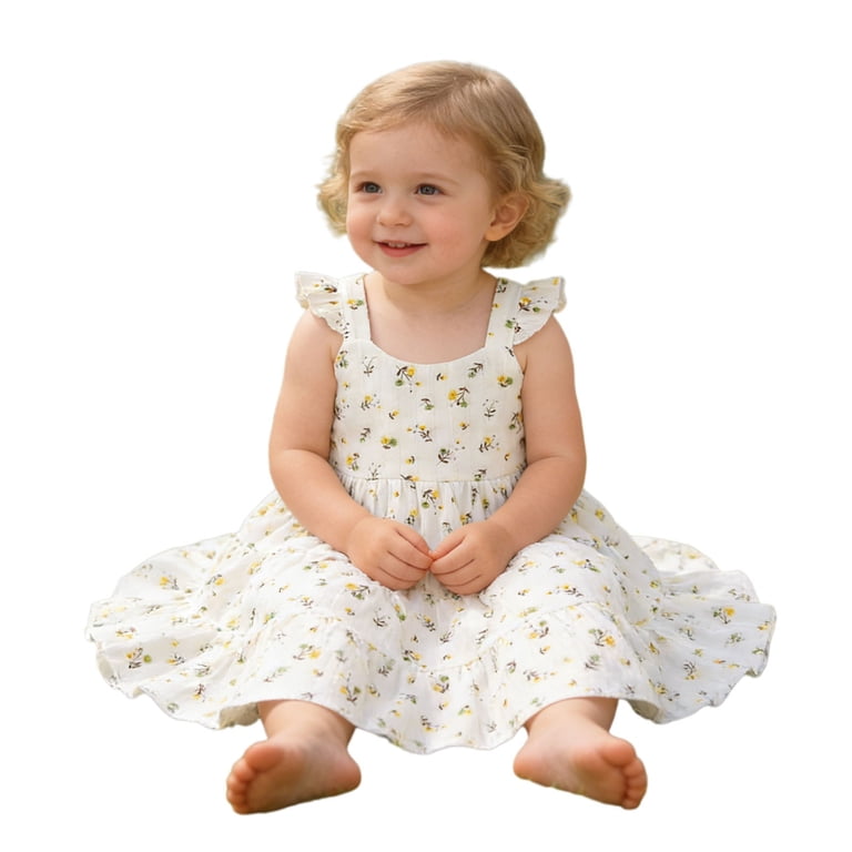 boho toddler dresses WAYUTE Girls Style Floral Print High Waist Layered Sun Dress for Baby Kids Lightweight Vacation Casual Outdoor Recommendations for care