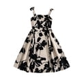 thumbnail image 1 of WAYUTE Girls' Dresses Kids Floral Print High Waisted Elegant Sleeveless Strap Sundress for Party Casual Summer Outdoor, 1 of 7