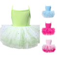 thumbnail image 1 of WAYUTE Girls' Dresses Strappy Leotard Dance Ballet Lace Tutu Dress with Bodice Design for Toddler Kids Solid Color Performance Outfit,Light Green, 1 of 3