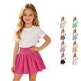 thumbnail image 1 of WAYUTE Girls High Waist Pleated Tennis Skirts Solid Color Elastic Waist Athletic Skort for Kids Golf Yoga Sports Casual Daily,Red,13-14 Y, 1 of 6