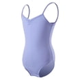 thumbnail image 1 of WAYUTE Girls Jumpsuit Stretchy Fit Bodysuit Brallet Dance Performance Solid Color Seamless Leotard for Toddler Kids Youth Summer Outfits, 1 of 4