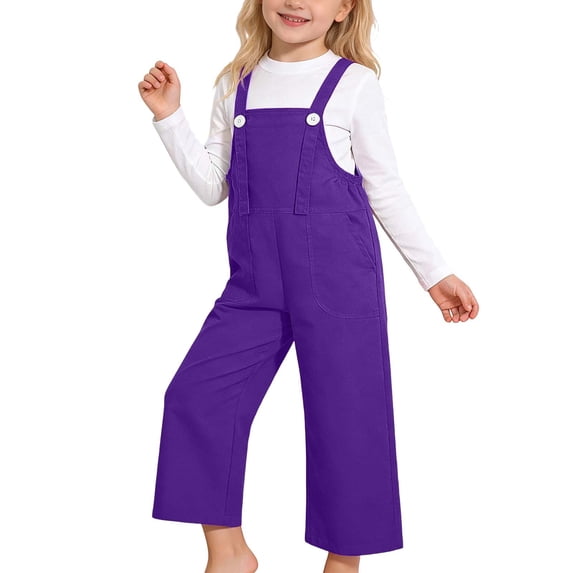 WAYUTE Girls Overalls Cute Childrens Solid Color Suspenders Rompers Dance Choir and Performance Casual Outings
