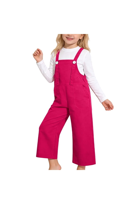 Girls Overalls Cute Childrens Solid Color Suspenders Rompers Dance Choir and Performance Summer Outfits