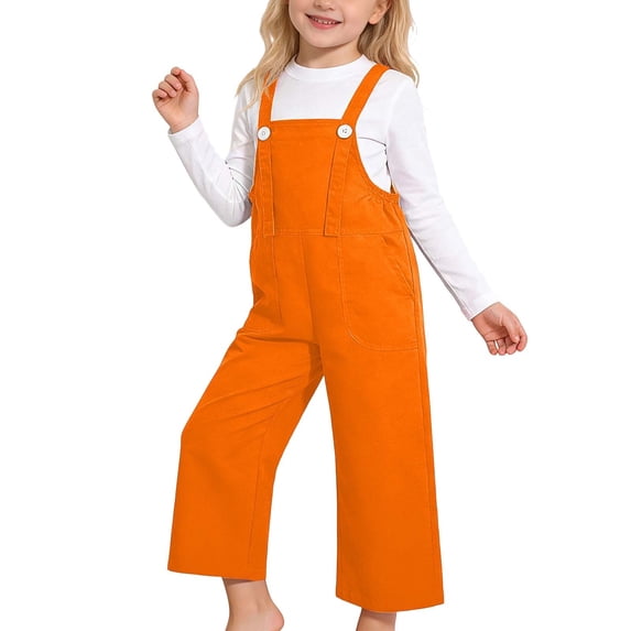 WAYUTE Girls Overalls Cute Childrens Solid Color Suspenders Rompers Dance Choir and Performance Vacation Outfits