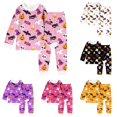 thumbnail image 1 of WAYUTE Girls Pajamas Halloween Long Sleeve Cartoon Print Cute Home Outfit for Kids Child Crew Neck Top and Jogger Pant Pjs Set Nightwear Casual Indoor,Pink,Size 9 Y-10 Y, 1 of 4