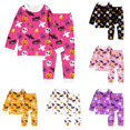 thumbnail image 1 of WAYUTE Girls Pajamas Halloween Long Sleeve Cartoon Print Cute Home Outfit for Kids Child Crew Neck Top and Jogger Pant Pjs Set Pajama Set Casual Indoor,Hot Pink,Size 7 Y-8 Y, 1 of 2
