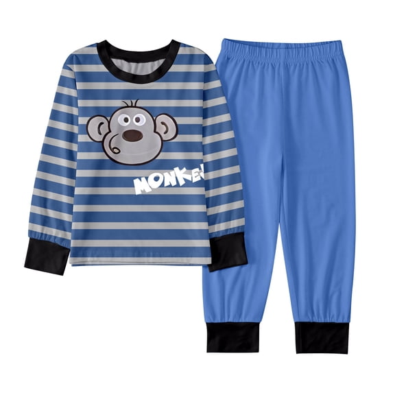 WAYUTE Girls Pajamas for Kids 2 Piece Long Sleeve Cartoon Print Crew Neck Top and Jogger Pants Soft Lined Pjs Home Outfit Nightwear Casual Daily Wear,Multicolour,Size 3 Y-4 Y