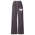 thumbnail image 1 of WAYUTE Girls Pants Bow Knitted Loose Fit Casual Joggers Pants Straight Leg Comfortable Sports Athletic Sweatpants with Back Pocket, 1 of 4