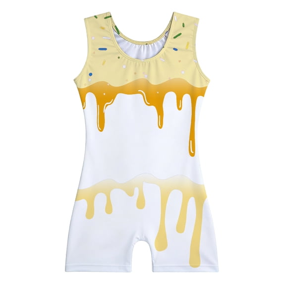 WAYUTE Girls Romper Color Matching Sleeveless Seamless Stretchy Fit Leotard Brallet Dance Outfit for Toddler Kids Summer Outfits