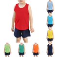 thumbnail image 1 of WAYUTE Girls Shirts Toddler Kids Sleeveless Quick Drying Crewneck Solid Color Tank Tops Athletic Cotton Summer Vest Tee Casual Outdoor,Red, 1 of 4