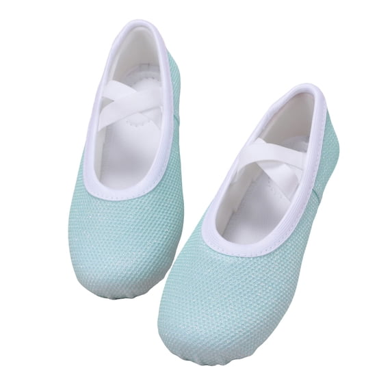 WAYUTE Girls Shoes Elegant Soft Sole Non Dance Shoes Sparkling Glitter Ballet Slippers for Kids Performance Summer Outdoor
