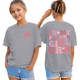 thumbnail image 1 of WAYUTE Girls Short Sleeve Graphic Tee with Funny Designs Blend Shirts for Children Youth Comfort Fit Summer Daily Wear, 1 of 3