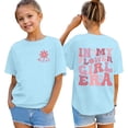 thumbnail image 1 of WAYUTE Girls Short Sleeve Graphic Tee with Funny Designs Blend Shirts for Children Youth Versatile Casual Outdoor, 1 of 4