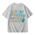 thumbnail image 1 of WAYUTE Girls Short Sleeve T Shirt Number Print Top for Children Playful Graphic Tee Soft Loose Cute Summer Daily Wear, 1 of 2