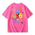 thumbnail image 1 of WAYUTE Girls Short Sleeve T Shirt Top with Number Print for Kids Playful Graphic Tee Soft Lightweight Casual Outdoor, 1 of 4