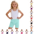 thumbnail image 1 of WAYUTE Girls Shorts Elastic Waist Straight Leg Solid Color Dance Bike Shorts for Toddler Kids Layering Soft Breathable Playwear Casual Outdoor,Mint Green, 1 of 6
