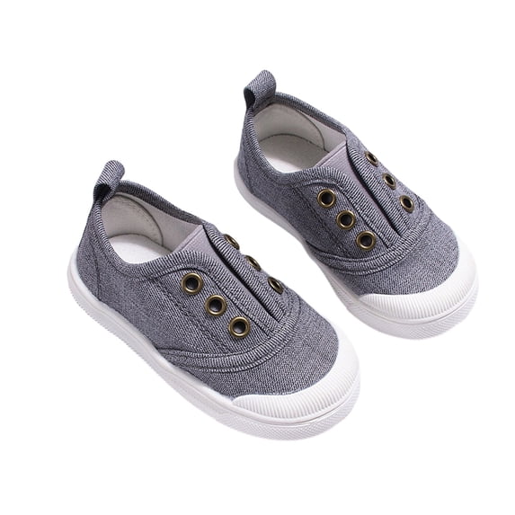 WAYUTE Girls Sneakers Canvas Slip On Shoes for Toddlers Non Slip Lightweight Comfortable Everyday Walking Shoes Casual Daily Wear