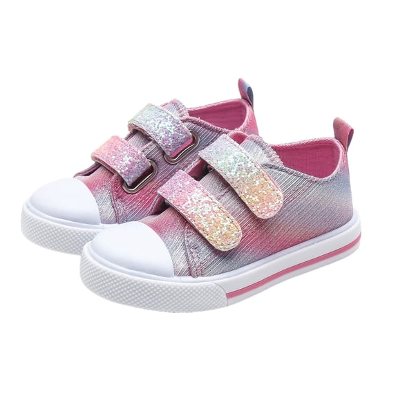 WAYUTE Girls Sneakers Child Spring Fall Low Top Trendy Princess Shoes Buckle Board Party Athletic Shoes Casual Daily Wear