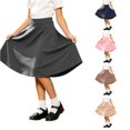 thumbnail image 1 of WAYUTE Girls Summer Skirts High Waist Flared Swing Flowy Classic School Uniform Mid Length A Line Skirt Casual Daily,Grey,13-14 Y, 1 of 5