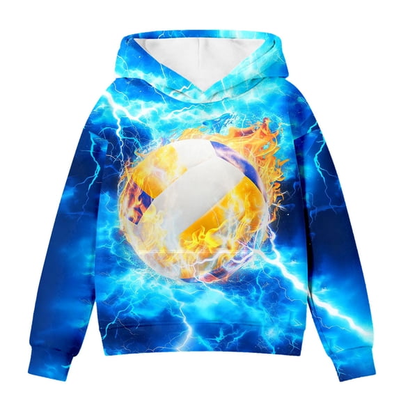 WAYUTE Girls Sweatshirt Boys Athletic Hooded Sweatshirt Long Sleeve Pullover with Cool Print for Fall Winter Sports Casual Outdoor Wear