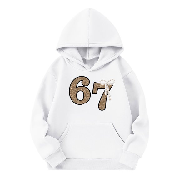WAYUTE Girls Sweatshirt Long Sleeve Cozy Versatile Fashion Pullover Hooded Sweatshirt with Pocket for Casual Wear and Outdoor Activities