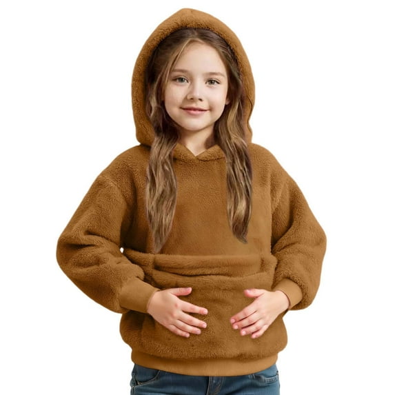 WAYUTE Girls Sweatshirt Long Sleeve Fashion Sweatshirts Puppies Cats Shoulder Straps Hooded Sweatshirts with Pockets Casual Outwear