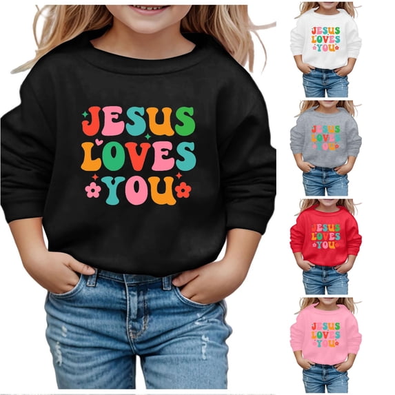 WAYUTE Girls Sweatshirt Long Sleeve Letter Graphic Kids Cute Crewneck Sweatshirt Fall Clothes for Toddler Girls Casual Outdoor,Black,Size 8-9 Y