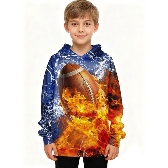 WAYUTE Girls Sweatshirts Boys Graphic Pullover Hoodie Crewneck Sweatshirt Soft Comfort Daily Wear Loungewear for Kids Youth Play Outfit