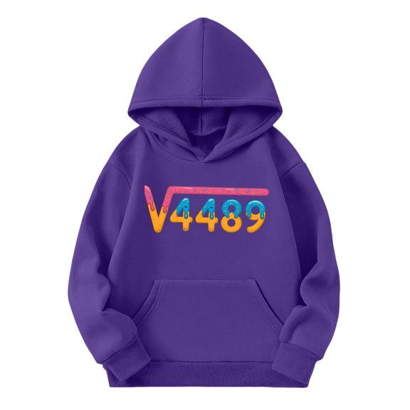 WAYUTE Girls Sweatshirts Cute Graphic Hooded Sweatshirt for Soft Pullover with Pockets Comfortable Casual Kids Outerwear