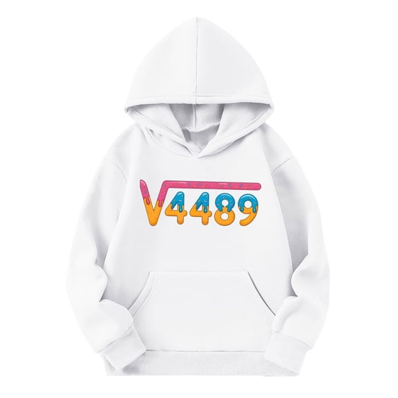 WAYUTE Girls Sweatshirts Cute Graphic Hooded Sweatshirt for Soft Pullover with Pockets Comfortable Casual Kids Outerwear