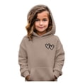 thumbnail image 1 of WAYUTE Girls Sweatshirts Cute Hooded Sweatshirt with Double Heart Print Pullover with Front Pocket Soft Comfort Casual Outdoor Daily Wear, 1 of 4