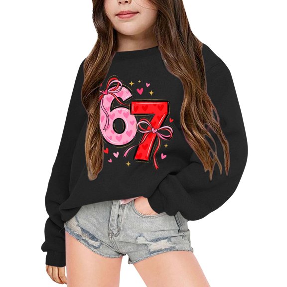 WAYUTE Girls Sweatshirts Graphic Hooded Sweatshirt Long Sleeve Pullover Casual Soft Cozy Sports Athletic Jacket for Kids and Toddler