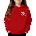 thumbnail image 1 of WAYUTE Girls Sweatshirts Long Sleeve Hooded Sweatshirt with Double Heart Print Cute Casual Comfort Soft Pullover Top for Kids and Toddler, 1 of 4