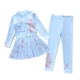 thumbnail image 1 of WAYUTE Girls Swimsuit Long Sleeve Cartoon Printed Rash Guard Swimwear Swim Dress with Pants for Kids Youth Water Activities, 1 of 3