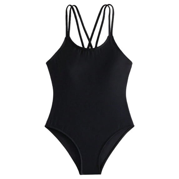 WAYUTE Girls Swimsuit One Piece Bathing Suit Sun Upf 50+ Rash Guard Solid Color Breathable Swimwear Summer Beach